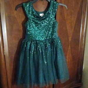 Cat & Jack Shimmering Green Sequin Top